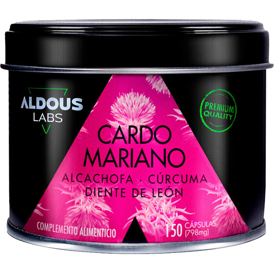 Cardo Mariano con Alcachofa, Cúrcuma, Diente de León y Desmodium 150cap. Aldous Labs