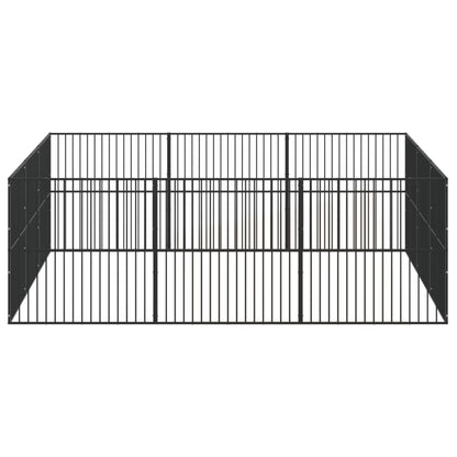Corralito Para Perros Con 12 Paneles Acero Galvanizado Negro_4