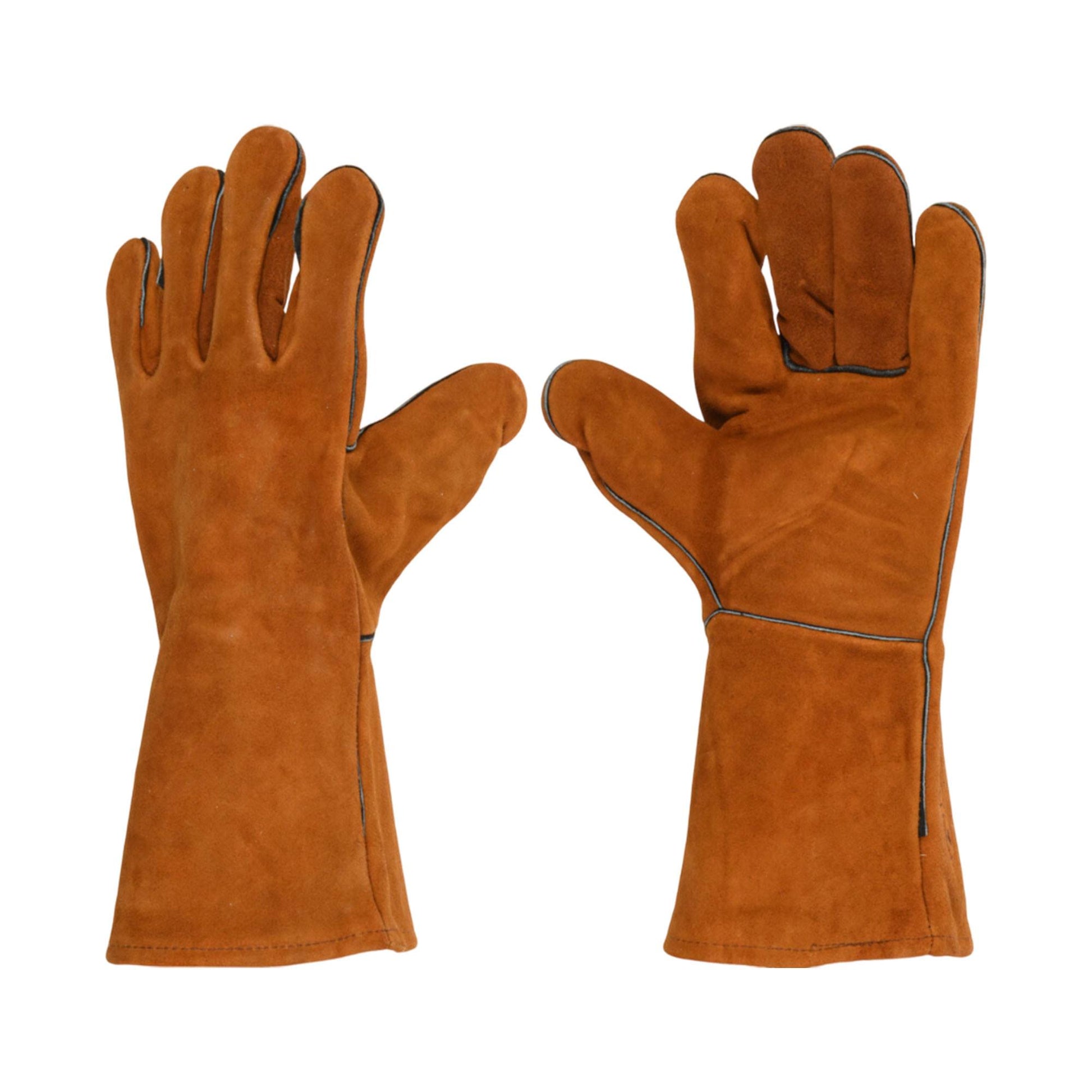 Well Home Guantes De Barbacoa De Cuero Xl Para Tus Parrillas Color Marrón_0