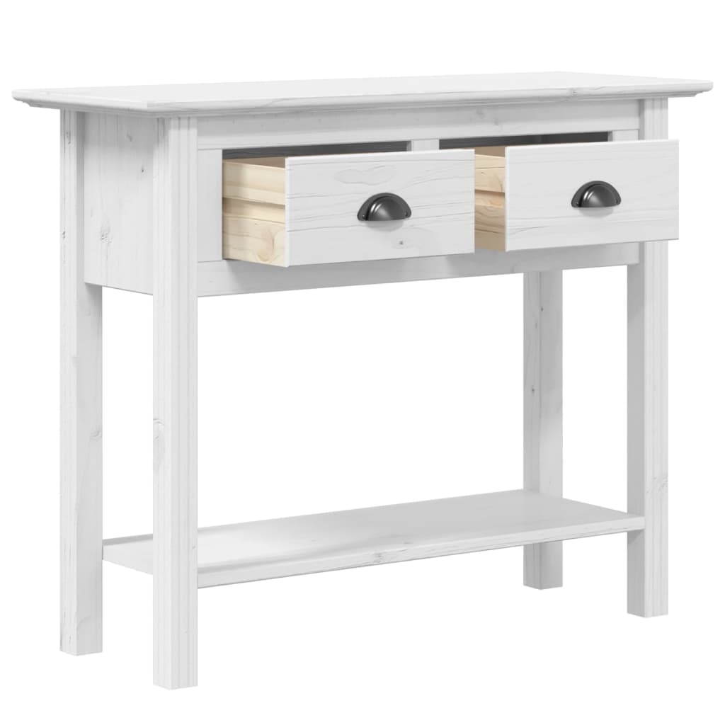 Mesa Consola Bodo Madera Maciza De Pino Blanco 91x35x74 Cm_2