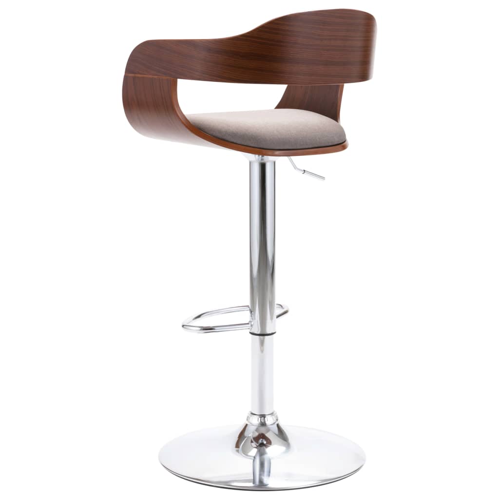Taburete De Cocina Madera Contrachapada Y Tela Gris Taupe_2