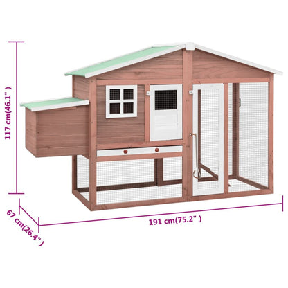 Vidaxl Gallinero Con Ponedero Madera Maciza Abeto Color Moca Y Blanco_2