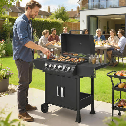 Outsunny Barbacoa De Gas Bbq Gas Con 6 Quemadores 15 Kw_1