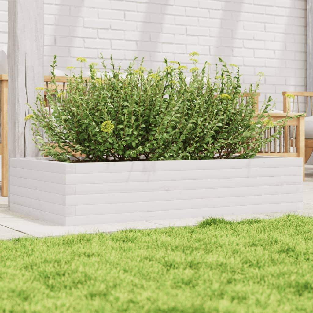 Jardinera De Madera Maciza De Pino Blanco 110x60x23 Cm_1