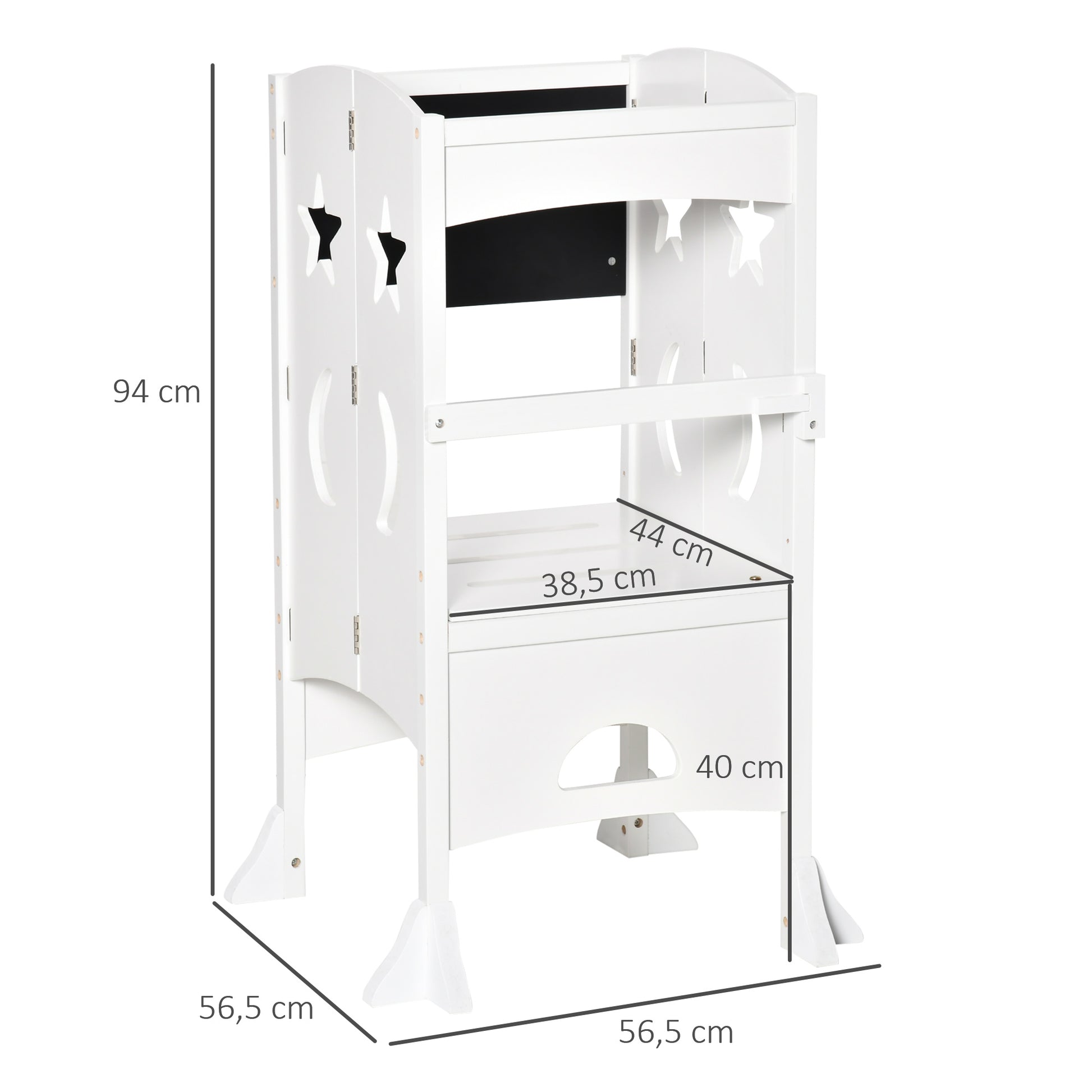 Homcom Torre De Aprendizaje Para Niños 3-6 Años Plegable Pizarra 56,5x56,5x94cm_2