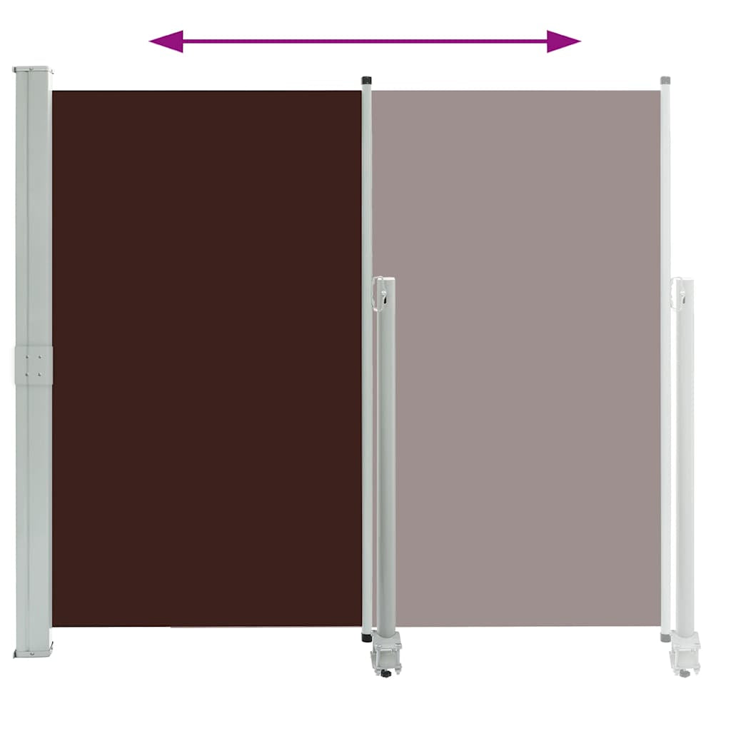 Vidaxl Toldo Lateral Retráctil Para Patio Marrón 140x300 Cm_3
