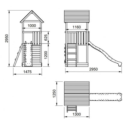 Parque Infantil Masgames Tibidabo L Techo De Madera Escalada: Con Arenero En La Base Y Pared De Escalada.