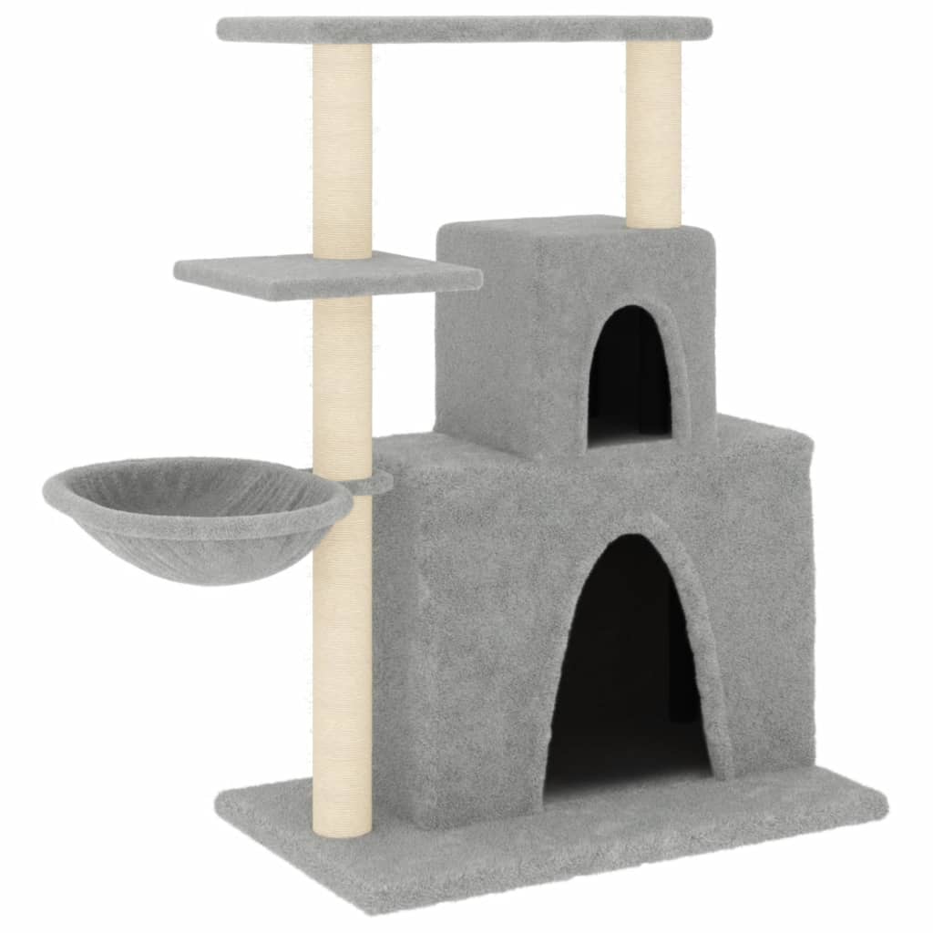 Rascador Para Gatos Con Postes De Sisal Gris Claro 83 Cm_0
