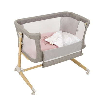 Niza Minicuna Colecho Efecto Madera Con Funda Nórdica