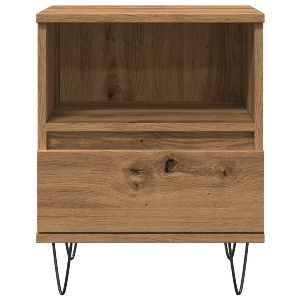 Mesita De Noche Madera De Ingeniería Roble Artisian 40x35x50 Cm_2