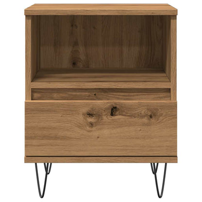 Mesita De Noche Madera De Ingeniería Roble Artisian 40x35x50 Cm_2