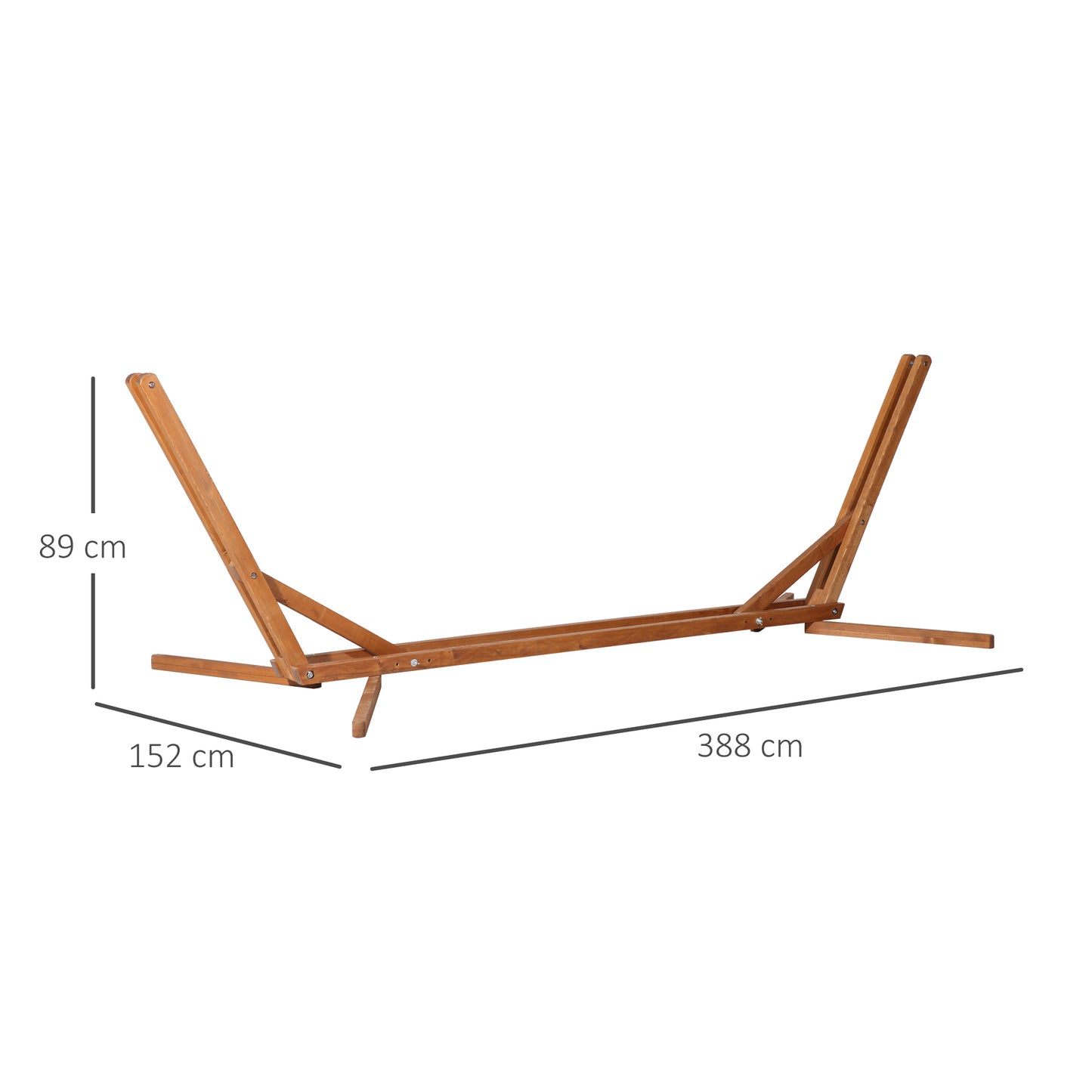 Outsunny Soporte Para Hamaca Madera Plegable Ajustable De 3 Niveles Carga 150 Kg_2