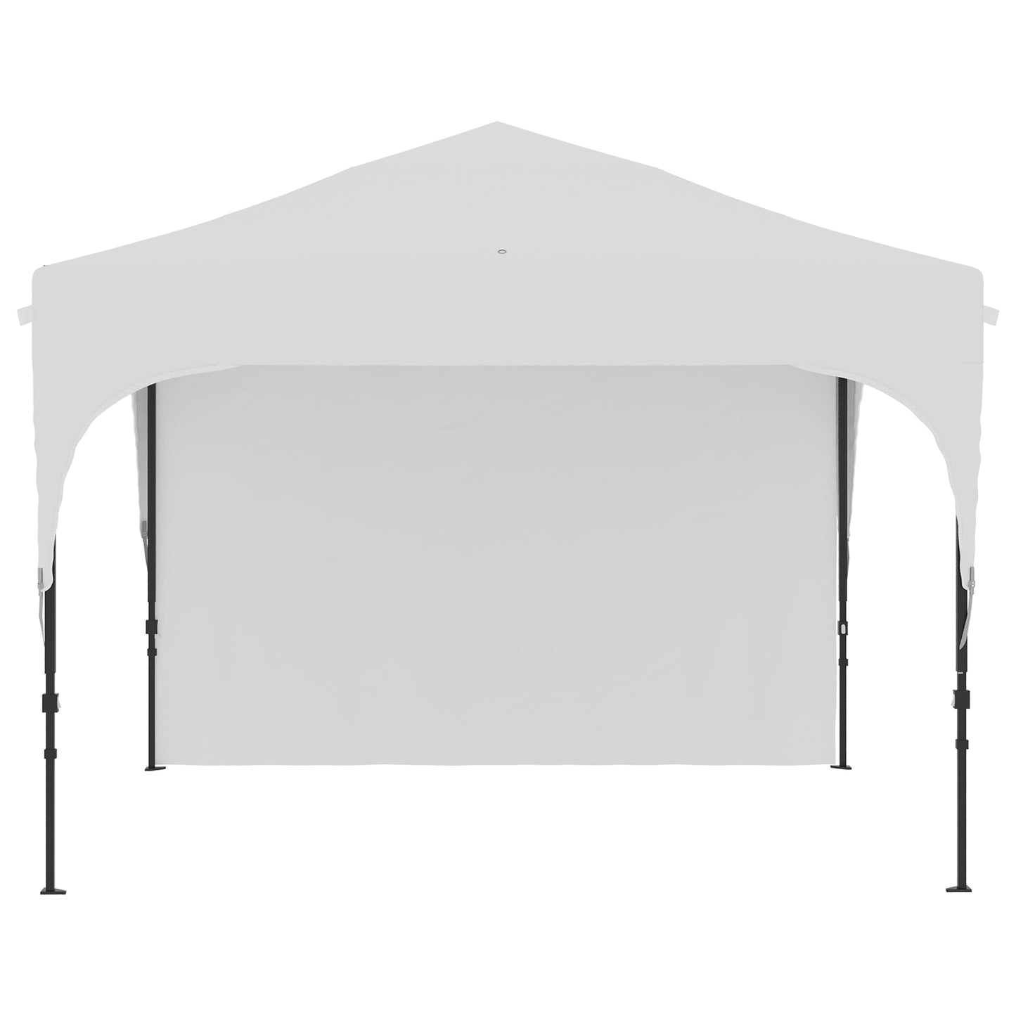 Outsunny Carpa Plegable 3x3 M Altura Ajustable 1 Pared Lateral Blanco_4