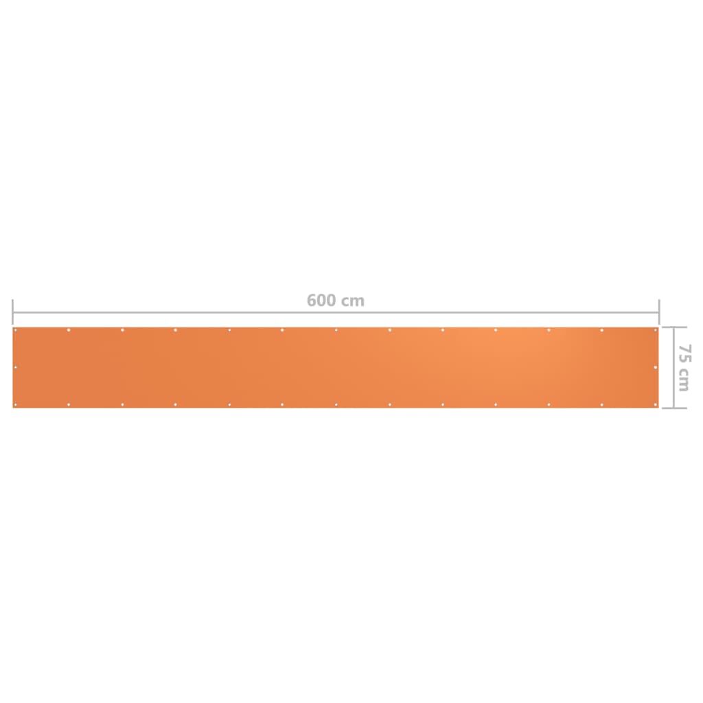 Vidaxl Toldo Para Balcón De Tela Oxford Naranja 75x600 Cm_2