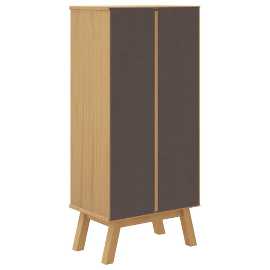 Zapatero Olden Madera Maciza Pino Blanco Y Marrón 55x35x120 Cm / Vetonek_0
