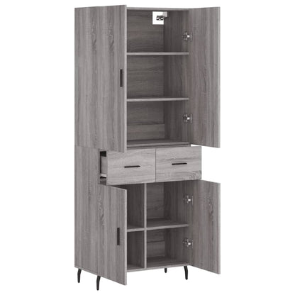 Aparador Alto Madera Contrachapada Gris Sonoma 69,5x34x180 Cm_3