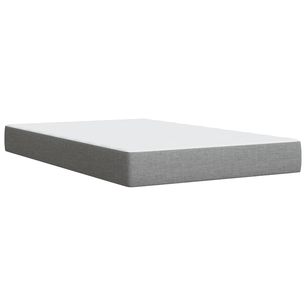 Cama Box Spring Con Colchón Tela Gris Claro 120x190 Cm / Vetonek_2