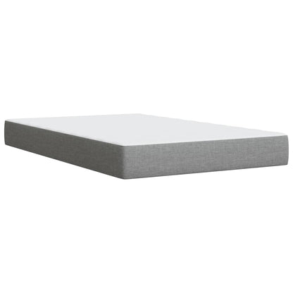 Cama Box Spring Con Colchón Tela Gris Claro 120x190 Cm / Vetonek_2