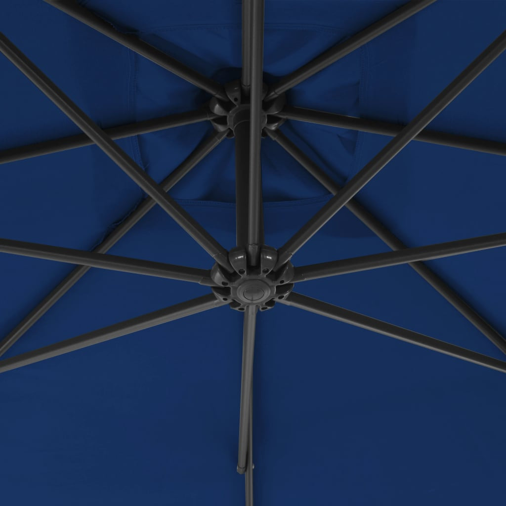 Vidaxl Sombrilla Jardín Voladiza Con Palo De Acero Azul Celeste 300 Cm_4