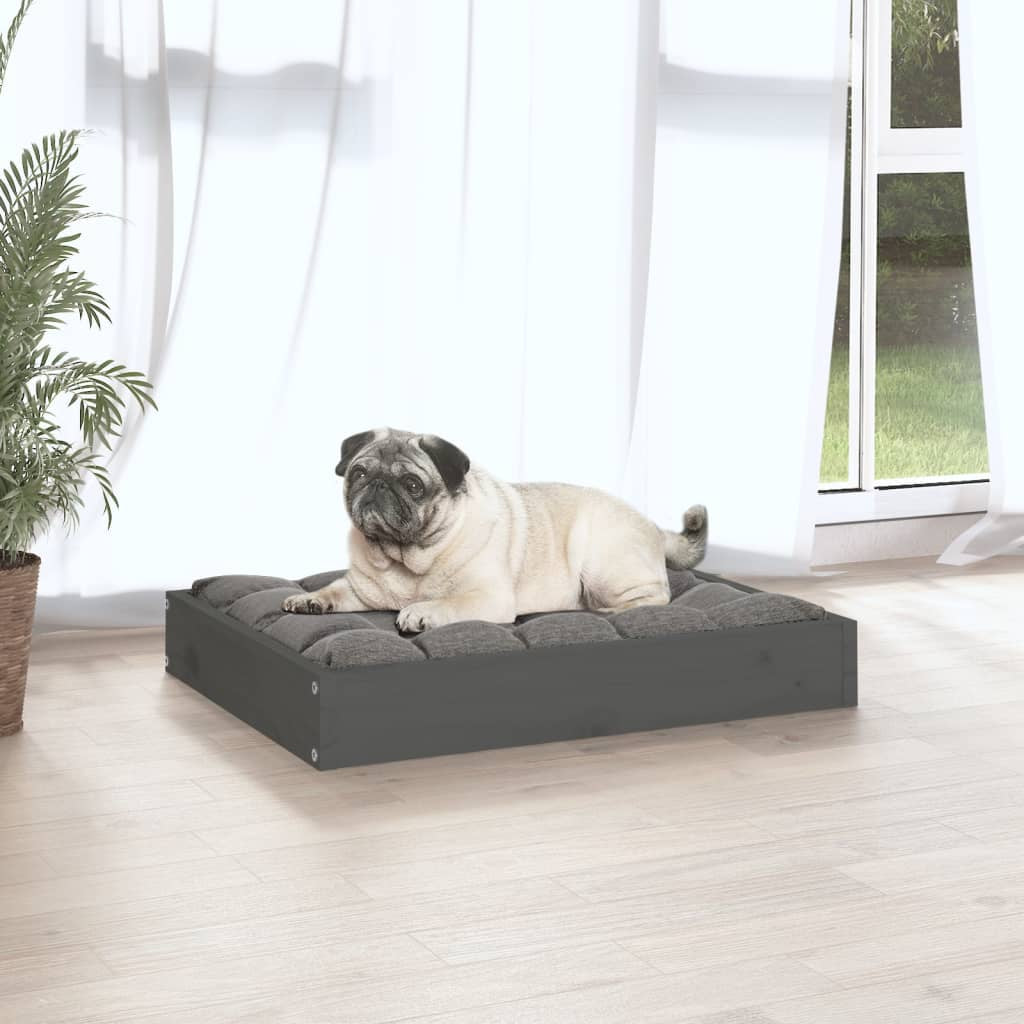 Vidaxl Cama Para Perros Madera Maciza De Pino Gris 61,5x49x9 Cm_4