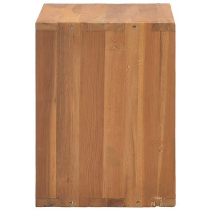 Mesita De Noche De Madera Maciza De Teca 40x30x40 Cm_1