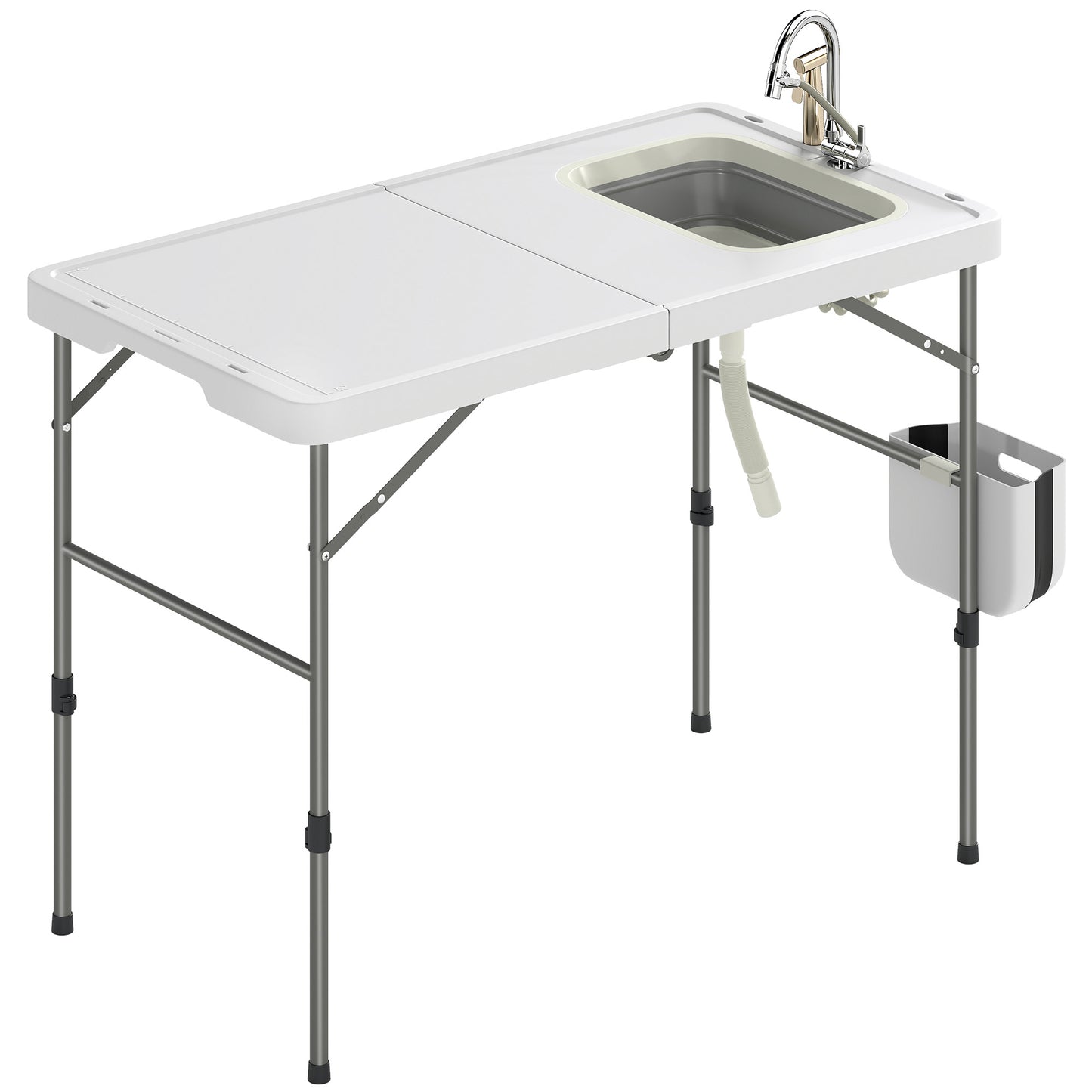 Outsunny Mesa Plegable Camping Con Fregadero Y Altura Regulable_0