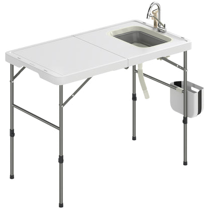 Outsunny Mesa Plegable Camping Con Fregadero Y Altura Regulable_0