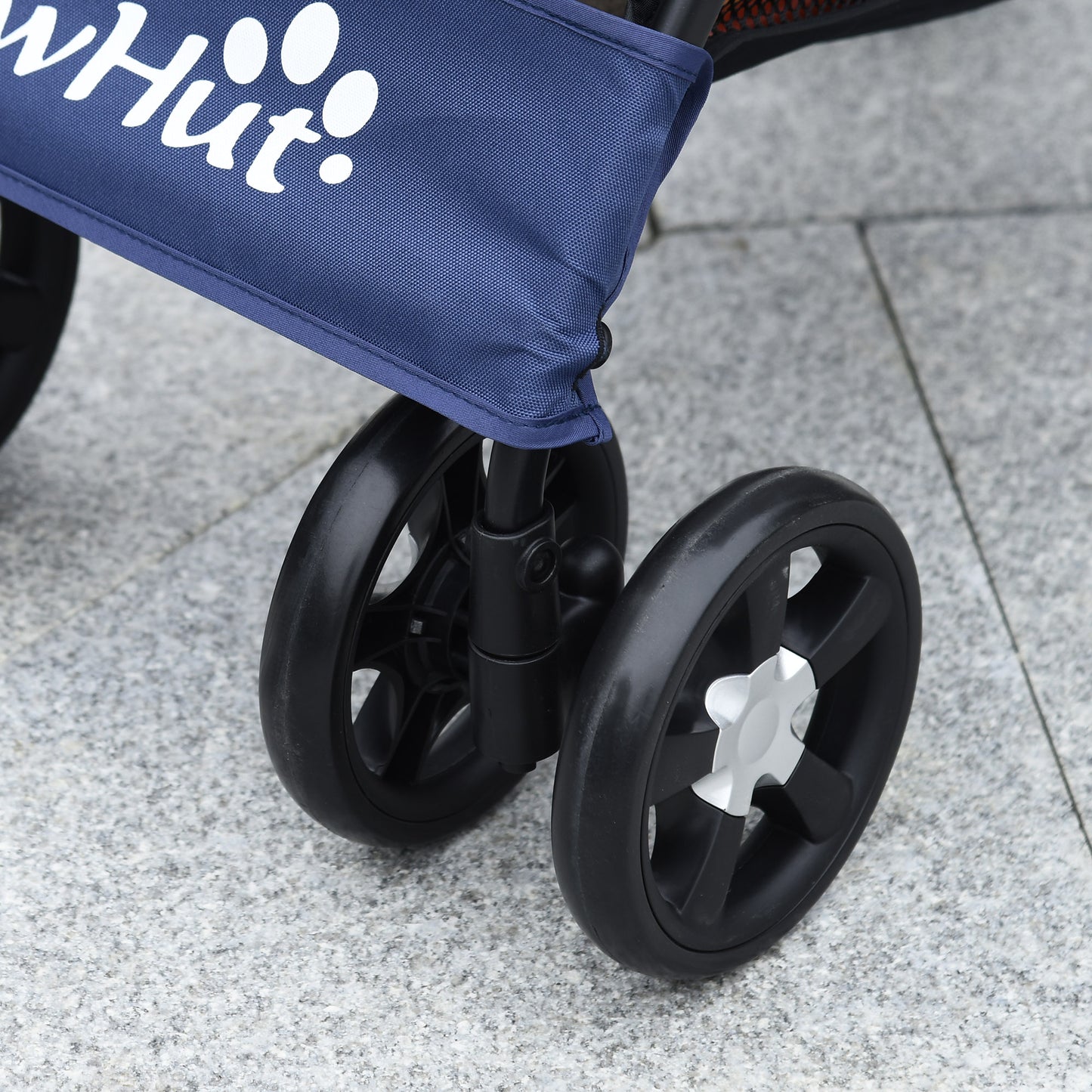 Pawhut Carrito Para Perros Plegable Con Cesta Capota Ajustable Y Ruedas Azul_3