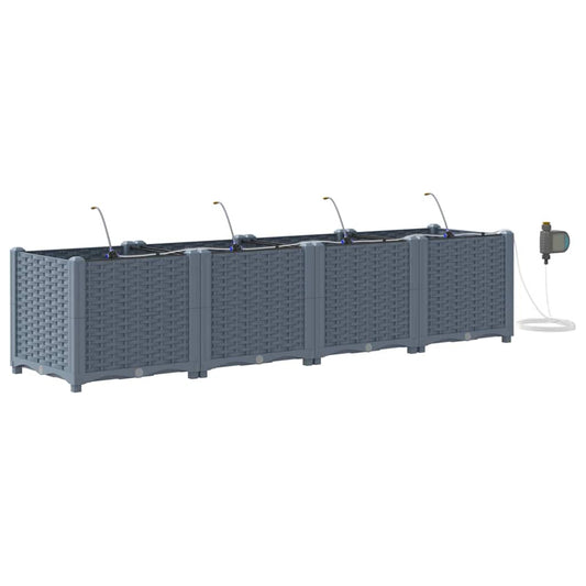 Vidaxl Jardineras Gris Claro 160 X 40 X 37.5 Cm Acero_0
