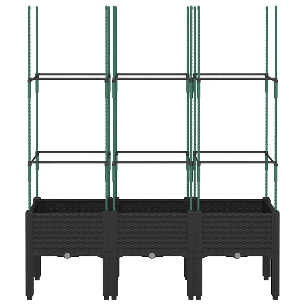 Jardinera Con Enrejado Pp Negro 120x40x142,5 Cm_2
