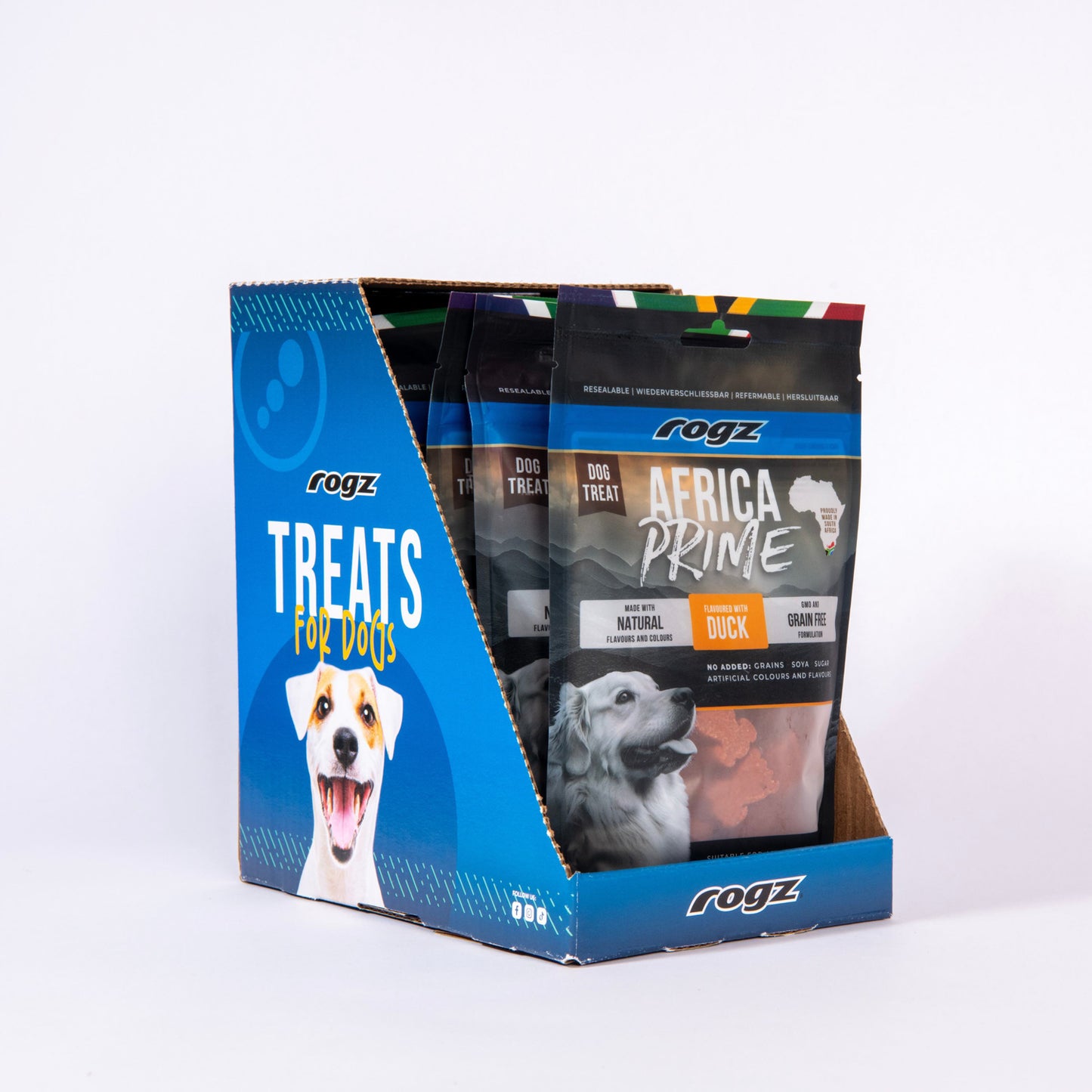 Rogz Snack Para Perros Sabor Pato 6x100g Premio Semihúmedo_0