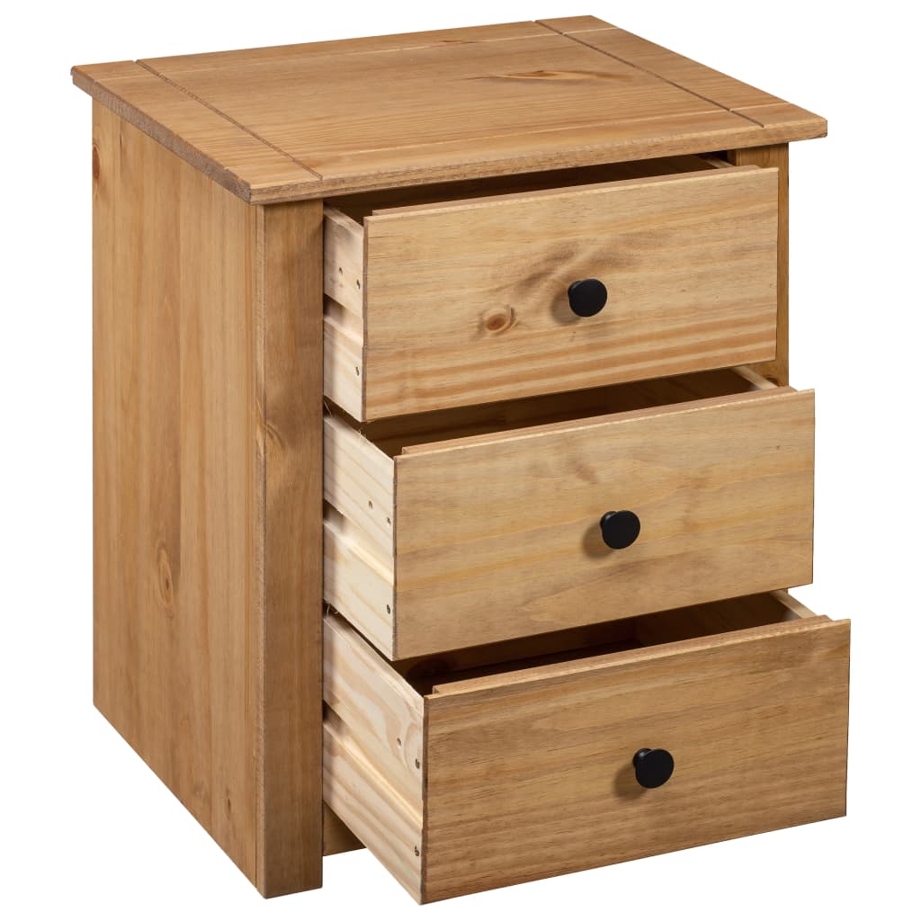 Mesita De Noche De Madera Maciza Pino Estilo Panamá 46x40x57 Cm_4