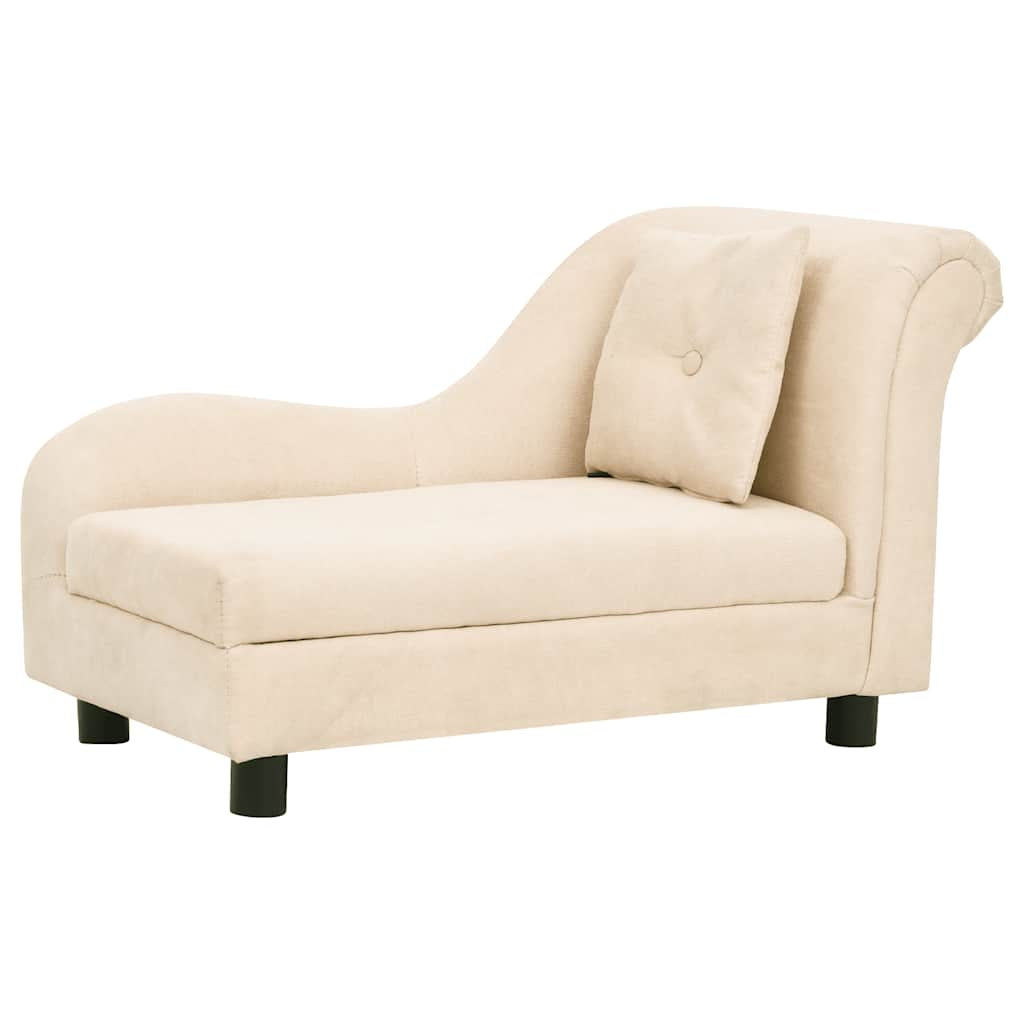 Vidaxl Sofá Para Perros Con Almohada Crema Felpa 83x44x44 Cm_0