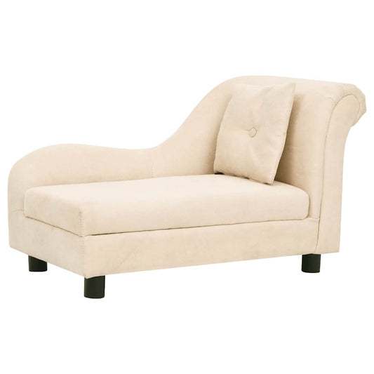 Vidaxl Sofá Para Perros Con Almohada Crema Felpa 83x44x44 Cm_0