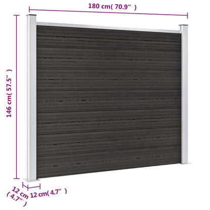 Panel De Valla Wpc Gris 180x146 Cm / Vetonek_0