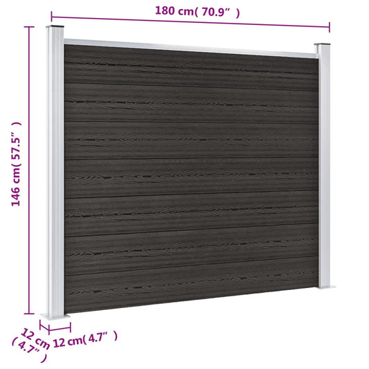 Panel De Valla Wpc Gris 180x146 Cm / Vetonek_0