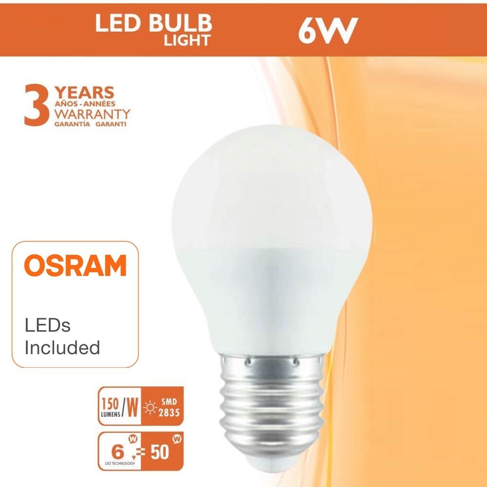 Bombilla Led E27 G45, 6w, 220º, Osram Chip, Blanco Neutro_3