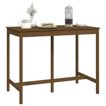 Mesa Alta De Bar Madera Maciza De Pino Marrón Miel 140x80x110cm_4