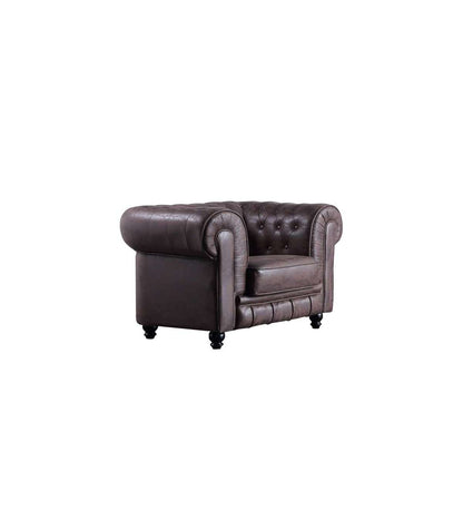 Sillón Chesterfield Tapizado En Símil Piel Imitación Cuero Viejo, 115 Cm(ancho) 75 Cm(altura) 84 Cm(fondo)._0