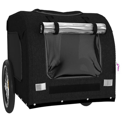 Vidaxl Remolque De Bicicleta Mascotas Hierro Tela Oxford Negro_4