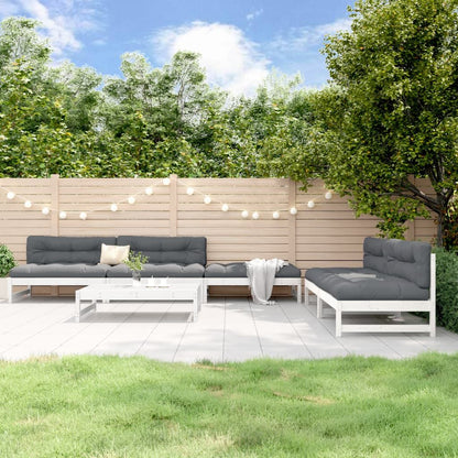 Vidaxl Juego De Muebles De Jardín 6 Piezas Madera Maciza Pino Blanco_1