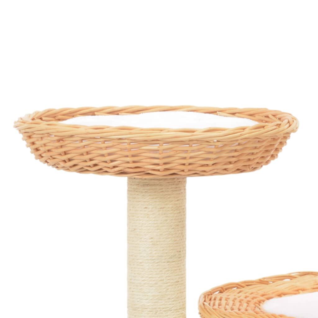 Vidaxl Rascador Para Gatos Con Poste De Sisal Madera Natural De Sauce_2