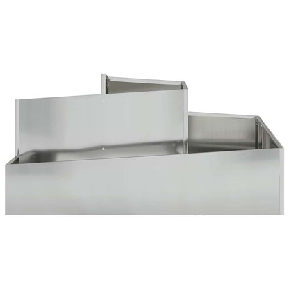 Macetero De Jardín Plateado 100 X 100 X 50 Cm Acero Galvanizado_4