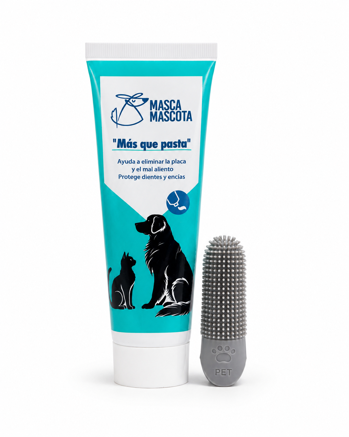 Pasta dental natural para perros y gatos con dedal limpiador Masca mascota 100 g_4