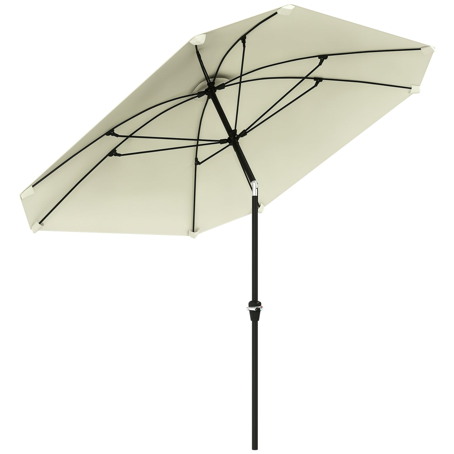 Outsunny Sombrilla De Terraza Exterior 233x233 Cm Con Ángulo Ajustable Crema_0