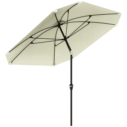 Outsunny Sombrilla De Terraza Exterior 233x233 Cm Con Ángulo Ajustable Crema_0
