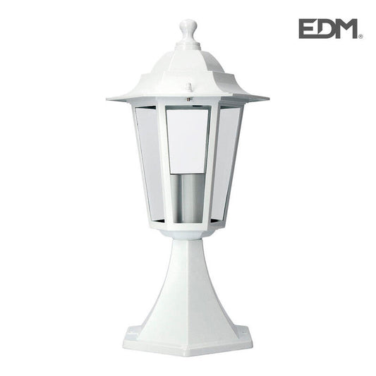 Farol De Aluminio Y Cristal Para Muro Ip44 E27 60w Color Blanco Ø16x40cm Modelo Zurich Edm_0