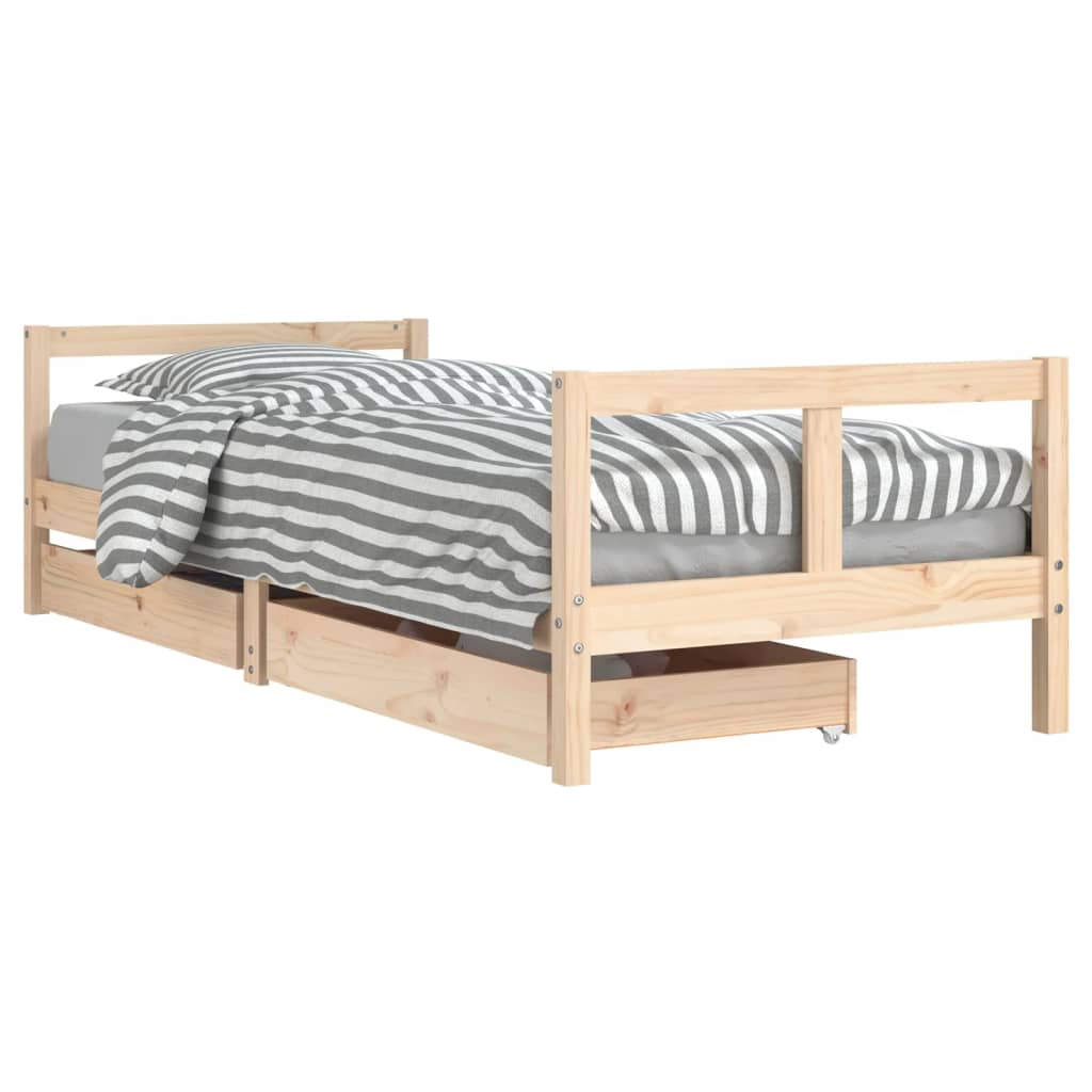 Estructura De Cama Para Niños Con Cajones Madera Pino 80x200 Cm / Vetonek_5