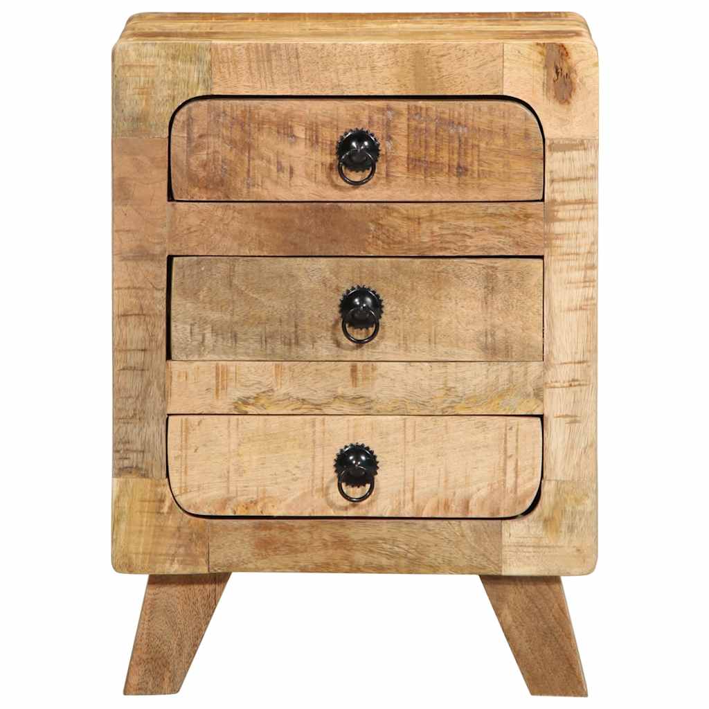 Mesilla De Noche 2 Uds 37x32x50 Cm Madera Mango Rugosa_0