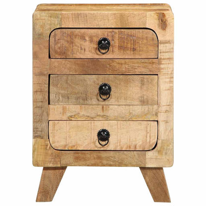 Mesilla De Noche 2 Uds 37x32x50 Cm Madera Mango Rugosa_0